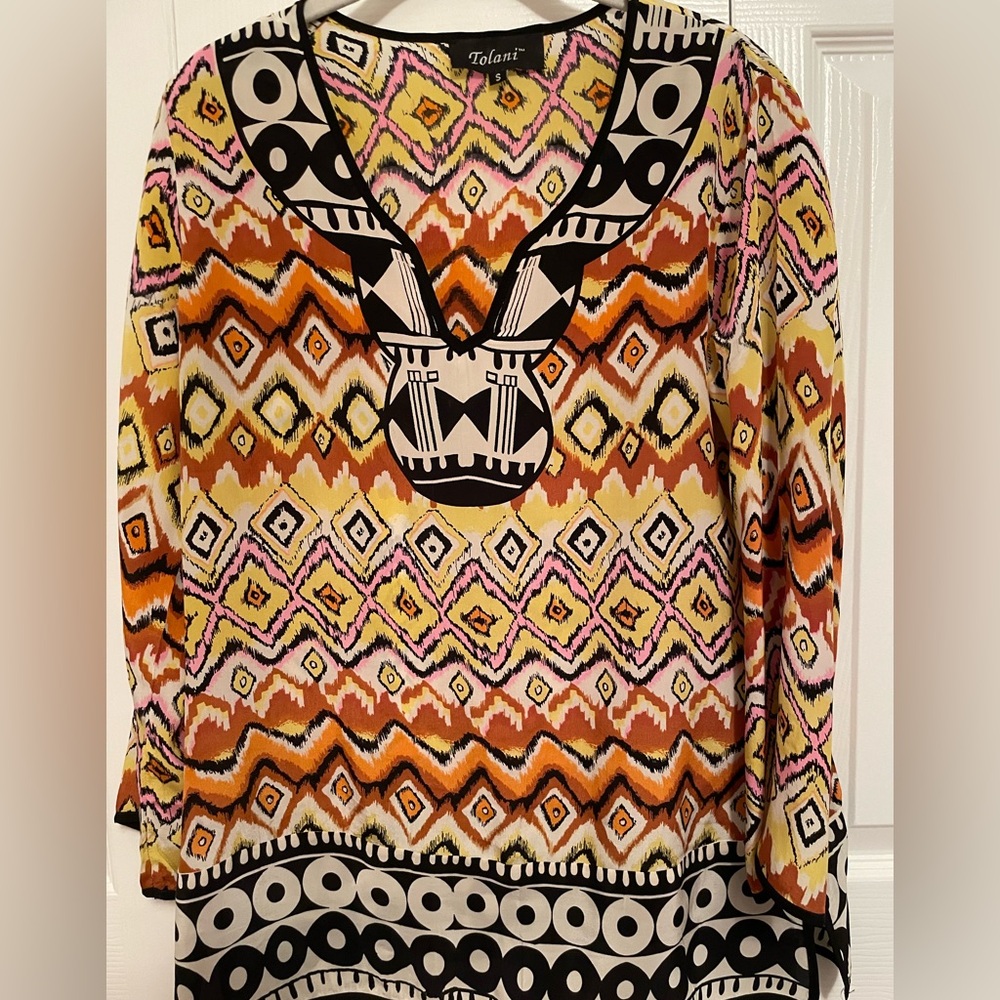 Tolani Long Sleeve Silk Blouse